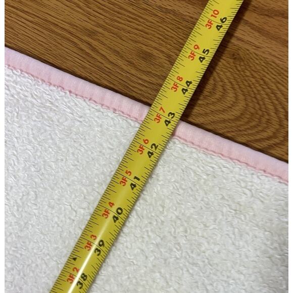 Carters Pink Bunny Baby Blanket Plush Fleece Rabbit Flowers Butterfly *READ* - Picture 8 of 8